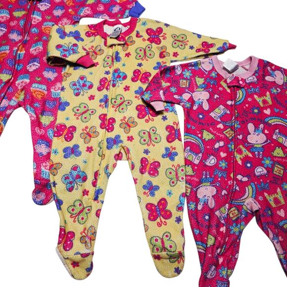 Vintage Gerber Infant Baby Sleeper Footie Pajamas Size 12 Months Girls -Lot Of 3 - Picture 3 of 6